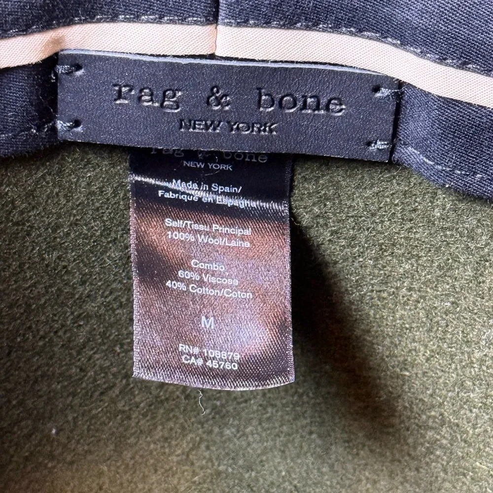 rag & bone Olive Green Wool Wide Brim Hat • Size M • Made in Spain - Picture 7 of 11